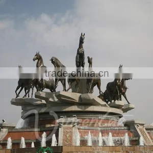 Large Outdoor Copper Sculptures Metal Bronze Horse Fountain thumbnail-4
