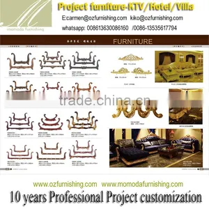 HM19 Hotel Project Furniture Commercial Grade Sofa/French Vintage Wooden Sofa Living Room Sofa Wedding Project Sofa thumbnail-1
