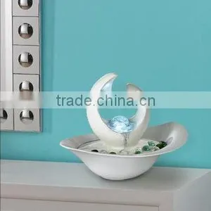 Modern Abstract White Tabletop Fountain thumbnail-1