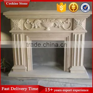Modern Indoor Corner Marble Fireplace Design thumbnail-1