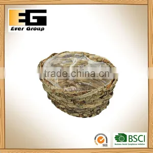 Natural Rattan Flower Basket Oval Pot Planting thumbnail-2