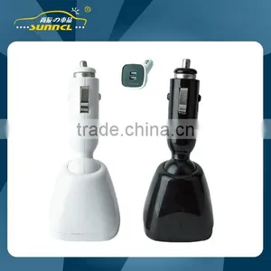 360 Degree Revolving Car Charger With 2 USB Adapter for IPhone , Tablet thumbnail-1