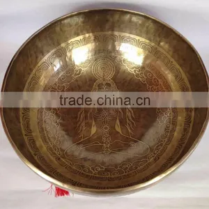 High Quality Special Chakra Carving Himalayan Tibetan Singing Bowl thumbnail-2