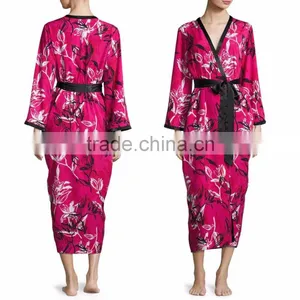 Bridesmaid Robes for Bridesmaids Wholesale Custom Made Floral-Print Wrap Choir Robes thumbnail-1