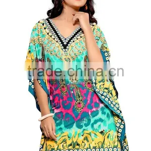 Canvas Crepe Printed Kaftan / Kaftan Dubai/moroccan Dress Kaftan for Sale thumbnail-3