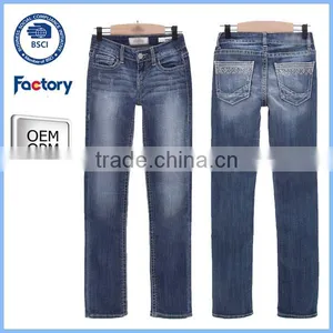 2016 Jeans Manufacturer Buy Jeans in Bulk Wholesale Kid Jeans Straight Girl Jeans thumbnail-1