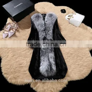 2016 Winter Newese Design Whole Skin Natural Real Mink for Overcoat Lady With Real Fox Fur Collar thumbnail-4