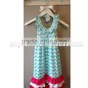 NEW Girls Boutique Red White & Turquoise Chevron Maxi Dress thumbnail-1