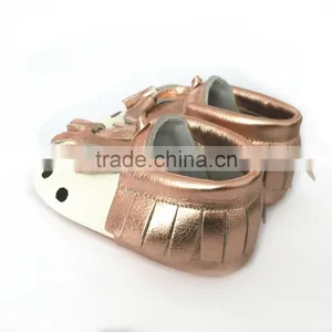 Wholesale Italian Leather Soft Sole Moccasins Baby Shoes With Tassel thumbnail-2