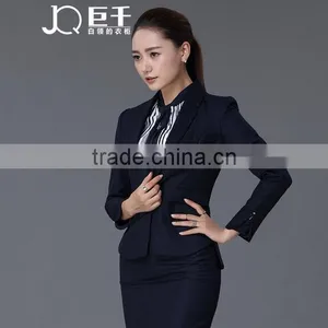 2 Pieces Blue Plus Size Fashion Business Women Formal Suit thumbnail-1