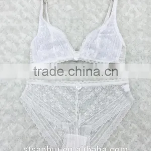 Sexy Ladies Transparent Lace Front Closure Soft Cup Bra Panty Set thumbnail-1