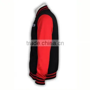 BSCI High Quality Leaver Baseball Jacket Satin Custom Leather Sleeve thumbnail-4
