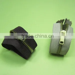 Best Selling Metal Zipper Brass Zips With Semi Lock Zippers for Shorts Jeans thumbnail-4