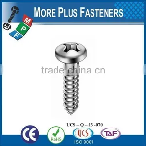 Made in Taiwan Cross Recessed Pan Head Self Tapping Screw DIN 7981 Pozi Drive or Phillips Drive Steel or Stainless Steel thumbnail-1