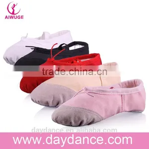 Standard Girls Baby Kids Ballet Slippers Wholesale Split Soft Sole Ballet Dance Shoe Red Black White Beige Pink thumbnail-1