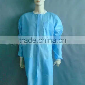 Surgical Disposable Lab Clothes/work Clothes With Knitted Collar & Cuff & Pockets thumbnail-1