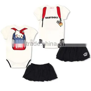 2016 Summer 2pcs Navy Style Miniskirt Jumpsuit Baby Girl Romper thumbnail-1