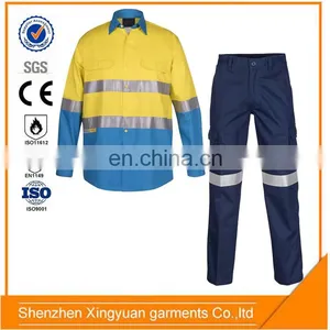 European Standard High Quality ISO EN471 Flame Resistant Safety Workwear Shirt and Pants thumbnail-1