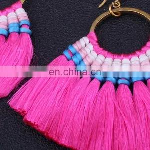 Fashion Handmake Fan Tassel Earrings thumbnail-5