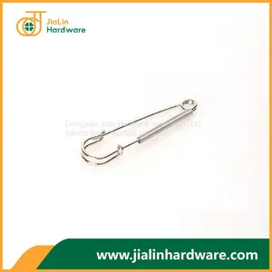 Jewelry Making Findings Arts and Crafts Silver Tone Spring Decorated Safety Pin Brooch 1.5mm*64mm thumbnail-2