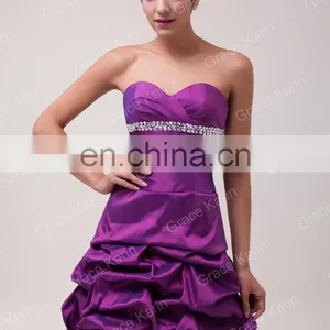 Grace Karin Girls Beautiful Sexy Off Shoulder Sweetheart Neckline Short Puffy Purple Cocktail Dresses CL3143 thumbnail-3