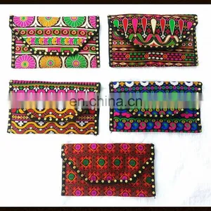 Buy Handmade Traditional Indian Vintage Banjara Tribal Color Full Embroidered Gypsy Ethnic Boho Women Evening Purse Clutch thumbnail-1
