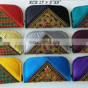Traditional Gujarati Kutch Embroidery Clutch Purse,Indian Banjara Vintage Tribal Contemporary Clutch,,Colorful Lady Clutch Bags thumbnail-1