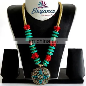 Fashion Costume Imitation Artificial Jewelry-Indian Handmade Beaded Jewelry-party Wear Jewelry-Beaded Necklace Jewelry thumbnail-1