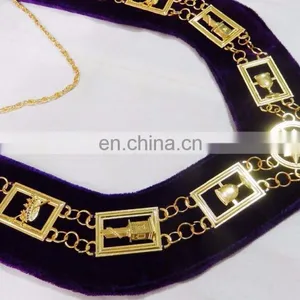 MASONIC REGALIA OES ORDER OF EASTERN STAR GOLDEN METAL CHAIN COLLAR thumbnail-2