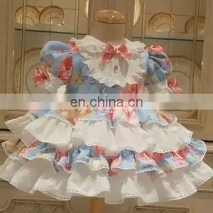 Baby GIrl Summer Flowers Turkey Vintage Spanish Lolita Princess Ball Princess Gown Dress for Girl Easter Birthday Party thumbnail-1
