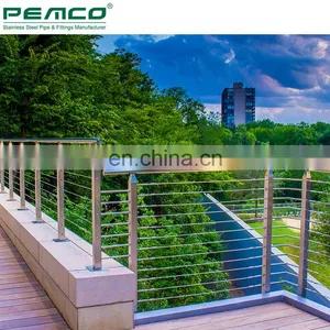 Outdoor Deck Powder Coating 316 Stainless Steel Black Staircase Designs Cable Railing Kit System thumbnail-5