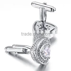 Vintage Cufflinks for Mens Jewelry Shirt Cufflinks, Triangle, Crystal thumbnail-2
