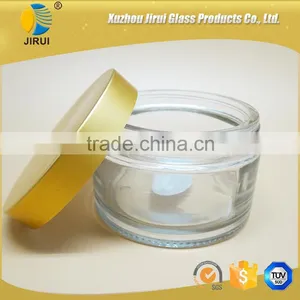 200ml Clear Glass Cream Jar With Golden Lid thumbnail-4