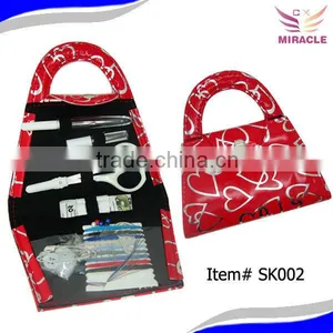 PVC Pouch Heart Patterns Sewing Manicure Set Gift for Mother Sewing Kit Sewing Set thumbnail-1