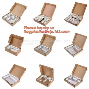 Rectangular Aluminium Foil Food Container, Airlines Fast Food Delivery, Reheating, Baking, Roasting, Meal Prep, GRAB To-Go thumbnail-2