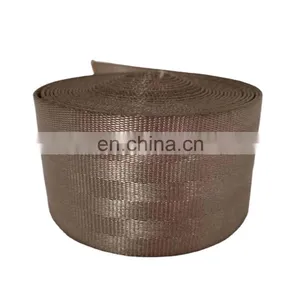 China Manufacturer High Strength Polyester Webbing Durable Low Extender Waterproof Anti-aging Tan Color Car Seat Belt thumbnail-1