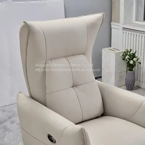 Modern Minimalist Study Electric Single Sofa Multifunctional Comfortable Reclining Leather Wear-Resistant Office Single Chair Sofa Chair thumbnail-4