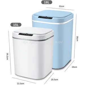 Intelligent Dustbin Household Indoor Kitchen Toilet With Automatic Cover Light Sound Sensing Dustbin（Wechat:13510231336） thumbnail-1