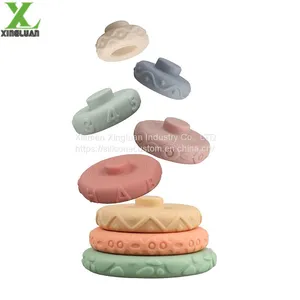 Toddlers Sensory Educational Montessori Baby Silicone Blocks - Developmental Teething Learning Stacker thumbnail-4