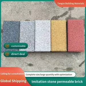 Imitated Stone Permeable Brick PC Brick Parking Space Sidewalk Brick Spanish Brick Pavement Brick Paving Stone Green Area Brick thumbnail-1
