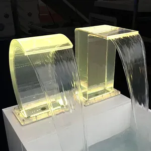 Garden/Household/swimming Pool Spill Way Acrylic Waterfall Transparent Water Curtain With LED Light thumbnail-1
