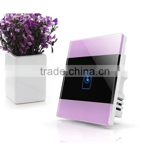 1Gang Crystal Glass Panel Touch Smart Home Switch thumbnail-1