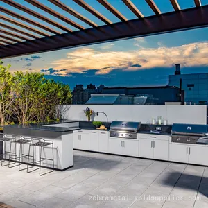 304/316 Stainless Steel Outdoor Kitchen Cabinets With Barbecue thumbnail-3