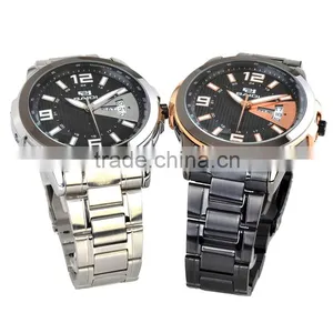 Stainless Steel Chain Black Color Wrist Watch Water Resistant Quartz Watch Japan Movement thumbnail-1