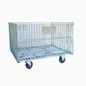 Pallet Cage Wire Mesh Storage Container / Steel Pallet thumbnail-1