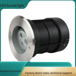 Led 304 Stainless Steel Round In-ground Lights, 6w Waterproof, Single-color Constant Brightness, 6w Flood-resistant With 512 Full-color Dmx Control thumbnail-4