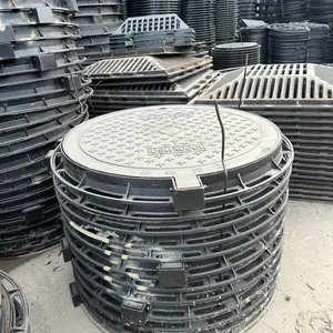 Customized Cast Iron Drainage Manhole Covers High Precision Round Manhole Cover Black Durable Half Weight Jingdong Model 600 thumbnail-1