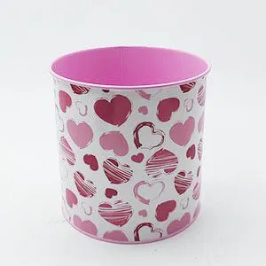 Printed Floral Cartoon Metal Planter Pot, Cylindrical Iron Flower Bucket for Table Home Decoration thumbnail-4