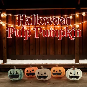 Non-Toxic Dye Moulded Pulp Pumpkin Food Safe 100% Recycled Pulp Fall Decor, Thanksgiving Ornament, Holiday Craft thumbnail-3
