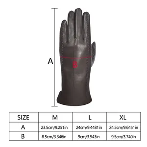Women Leather Gloves Multiple Color Options Custom Logo Winter Fashion Gloves thumbnail-5